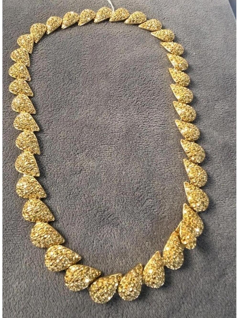 St John Rare Vintage Goldtone Choker Style Necklace .luxury Designer  17"